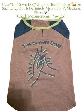 I'm Down Dog Graphic Dog Tee - Grey with Blue & Lime Trim